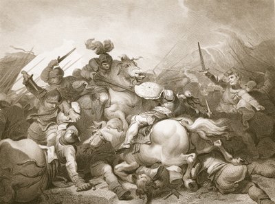 Bataille de Bosworth Field, gravée par J. Thomson, illustration de 